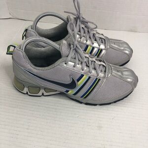 Nike Air Sneakers Womens 9 Team Trainer Shoes 316567-042 Striped Gray Running